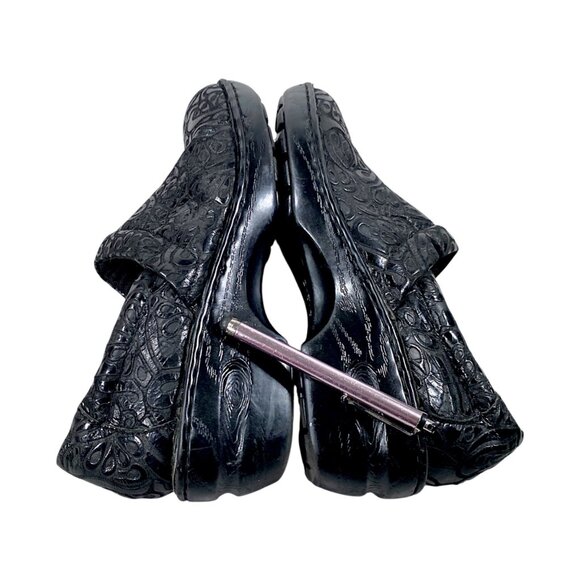 BOC Born Concept Shoes Womens 9.5 Black Leather Embossed Nurse Clogs  PEGGY - Picture 9 of 16